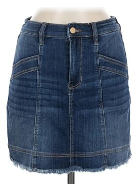 Liverpool Indigo Denim Panel Mini Skirt